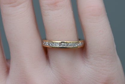 Lovely 14K Yellow Gold Channel-set Band featuring Princess-cut Natural Diamonds2