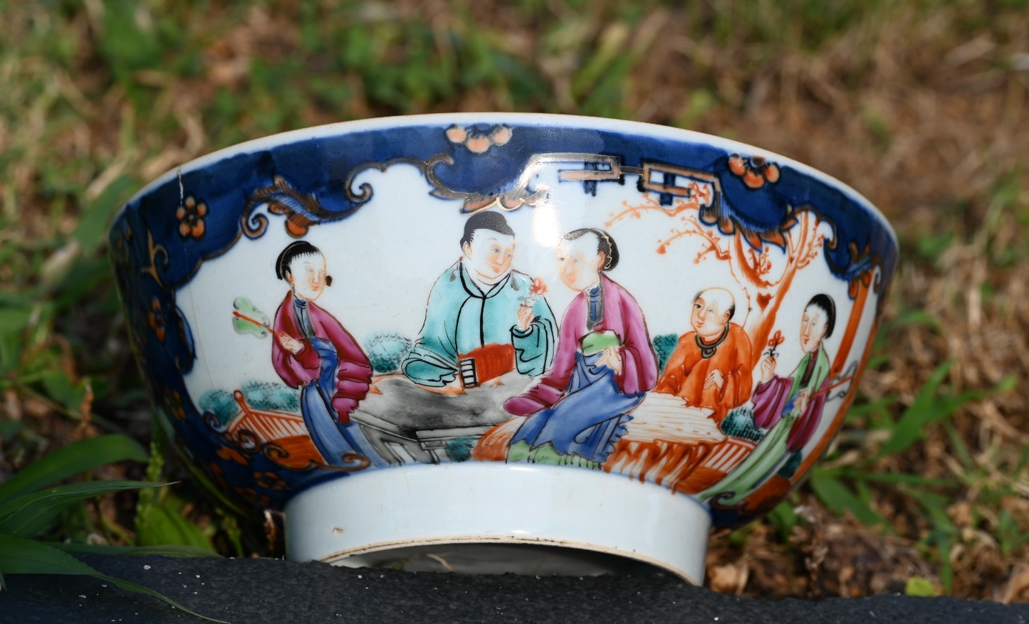 Genuine Chinese Antique Early Qing Dynasty Hand Painted Export Porcelain Bowl0