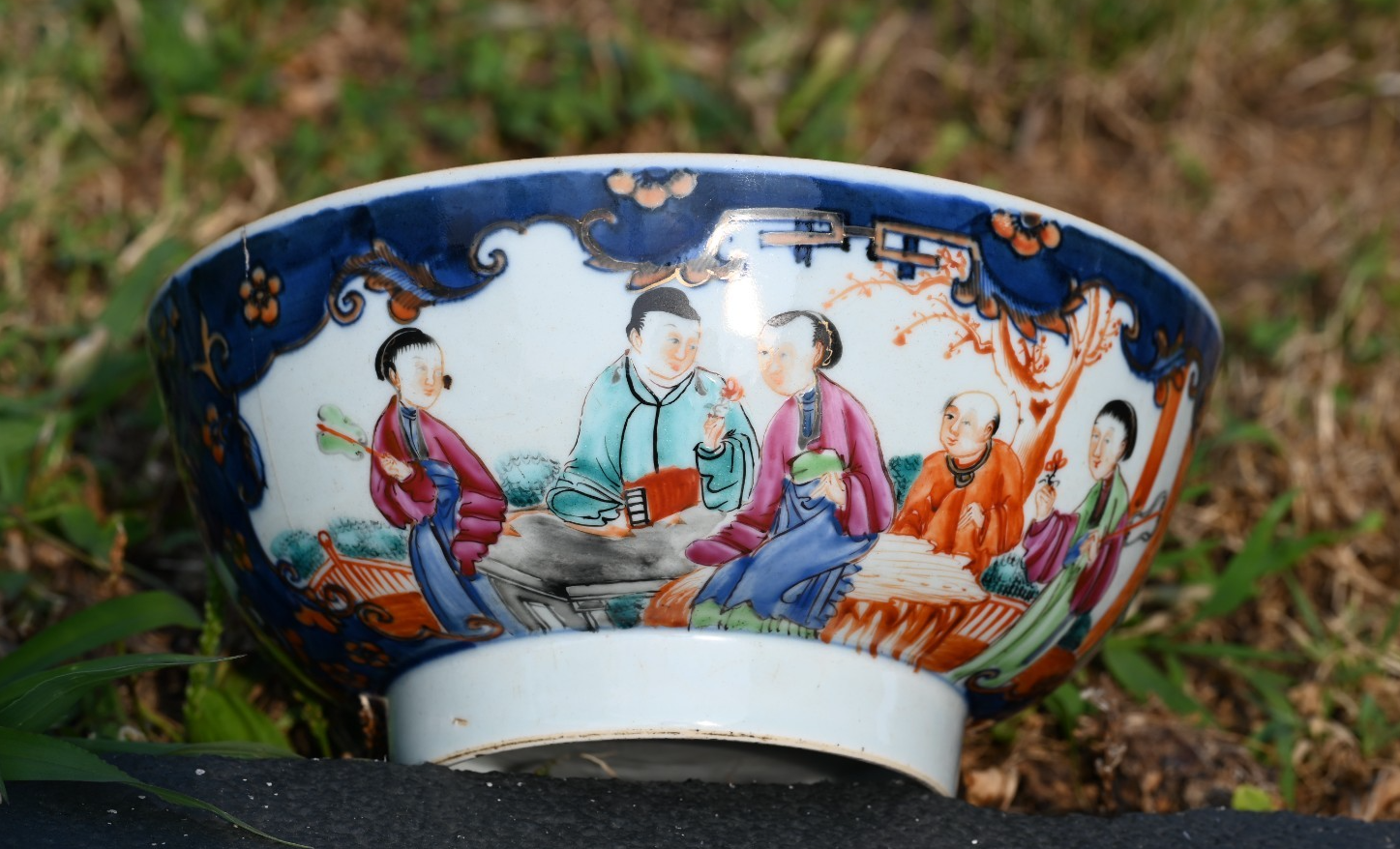 Genuine Chinese Antique Early Qing Dynasty Hand Painted Export Porcelain Bowl0