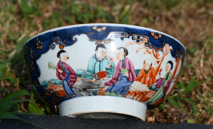 Genuine Chinese Antique Early Qing Dynasty Hand Painted Export Porcelain Bowl0