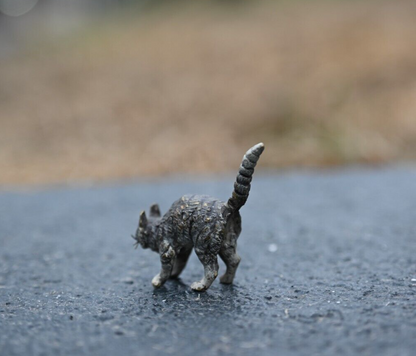 Small Antique Cold Painted Austrian Vienna Solid Bronze Cat5