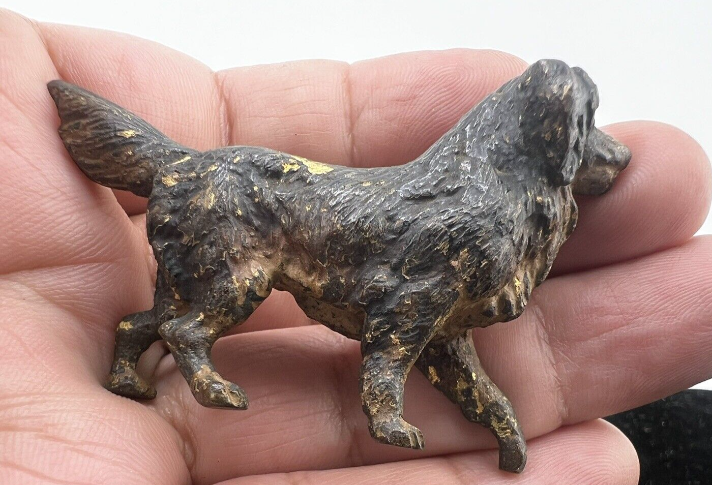 Antique Early 1900s Austrian Vienna Cold Painted Solid Bronze Black Labrador Dog8