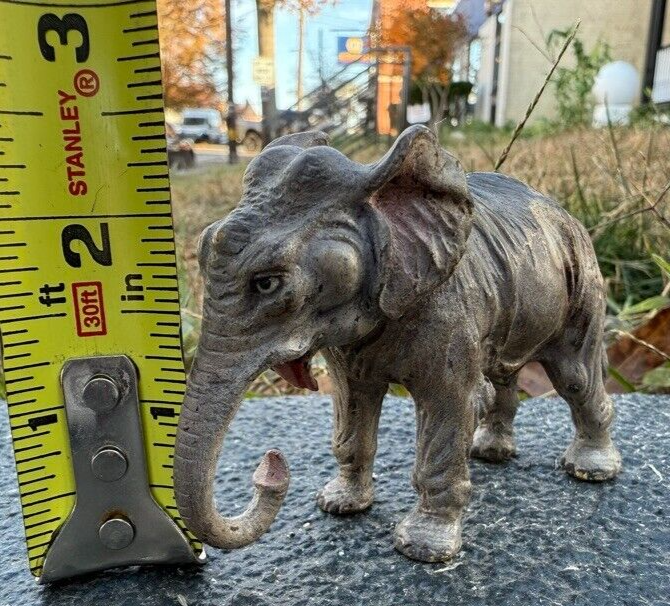 Highly Detailed Antique Austrian Vienna Cold Painted Bronze Figure of Elephant17
