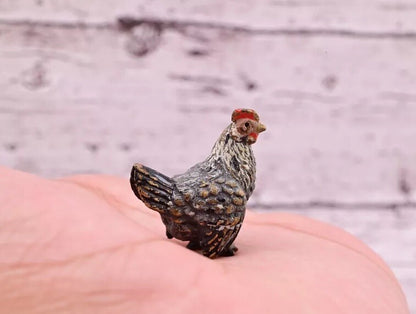 Super Nice Antique Austrian Vienna Cold Painted Bronze Figure of Gray Hen7