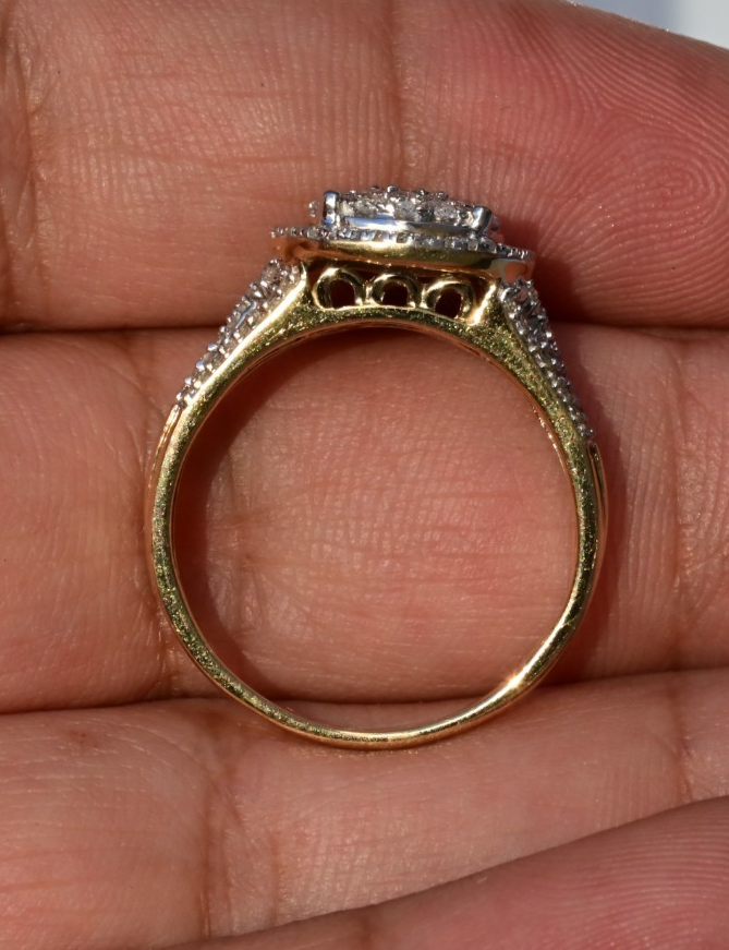 14k Yellow & White Gold Cluster Diamond Ring 1 Cttw IGI Certified4