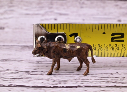 Miniature Antique Austrian Vienna Cold Painted Bronze Figure of Brown Bull6