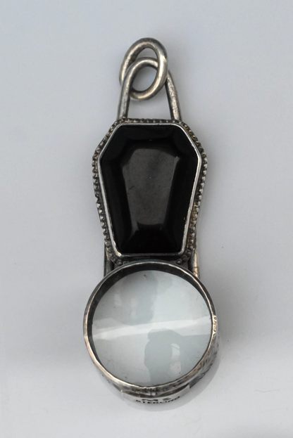 Handmade Sterling Silver Southwest Jewelers Loupe W/ Black Onyx & Web Design0