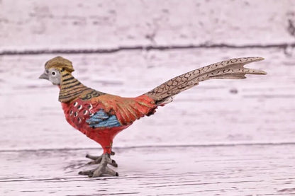 Amazing Antique Austrian Vienna Cold Painted Bronze Figure of Golden Pheasant11