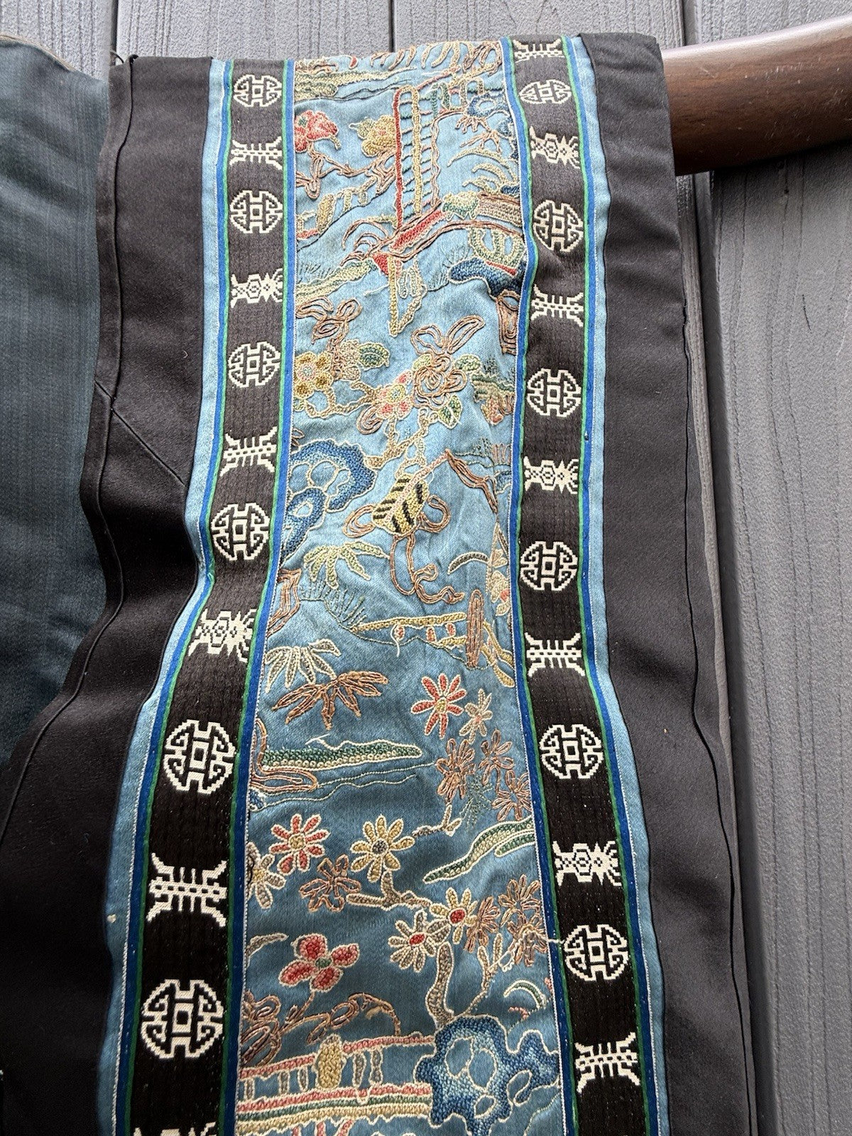 Early Antique Qing Dynasty Chinese Silk Embroidery Robe Butterflies & Flowers5