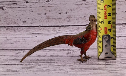 1900s Detailed Antique Austrian Vienna Cold Painted Bronze of Gold Pheasant14