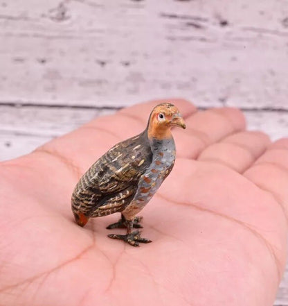 Rare Antique Austrian Vienna Cold Painted Bronze Figure of Partridge Game Bird10