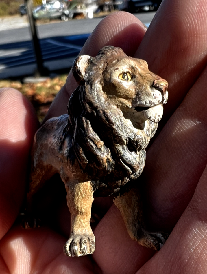 Antique Austrian Vienna Cold Painted Bronze Figure of Standing Lion5