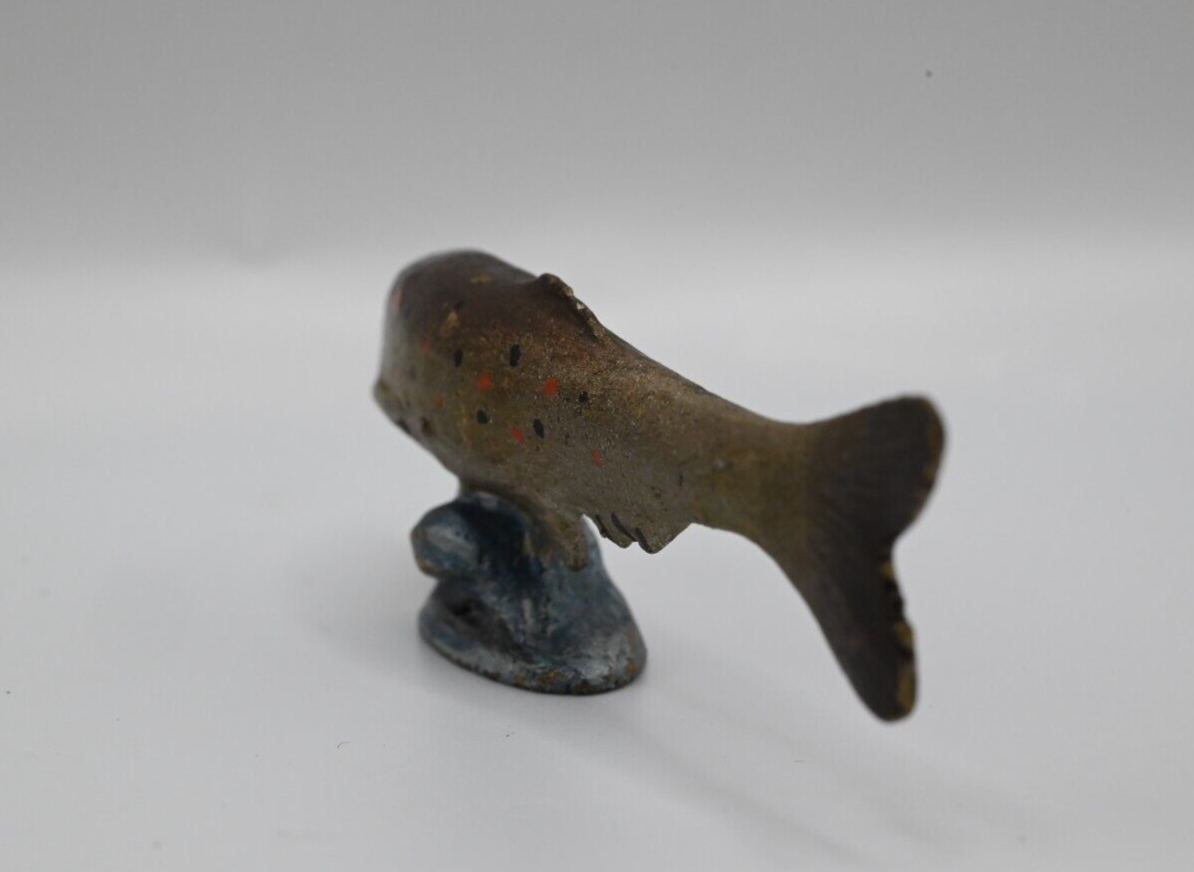 Rare Antique Austrian Vienna Cold Painted Bronze Figure of Fish5