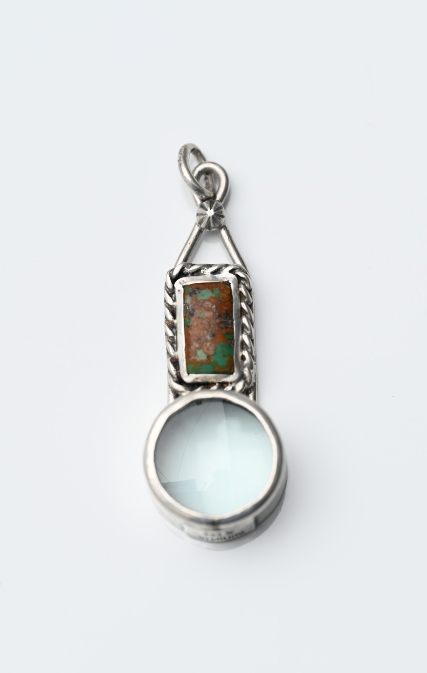 Sterling Silver Southwestern Jewelers Loupe with Turquoise Gemstone1