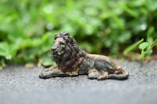 Antique Austrian Vienna Cold Painted Bronze Figure of Lion1