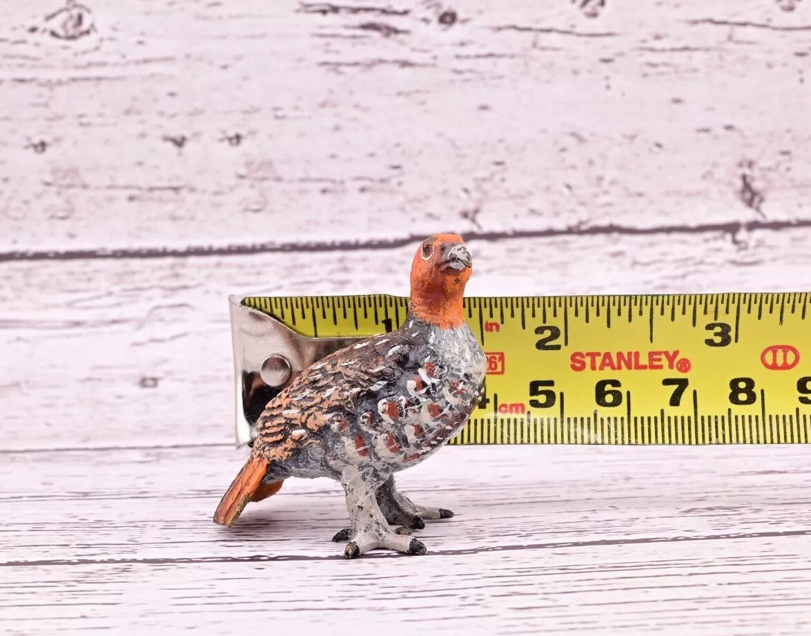 Antique Austrian Vienna Cold Painted Bronze Figure of Partridge Game Bird1