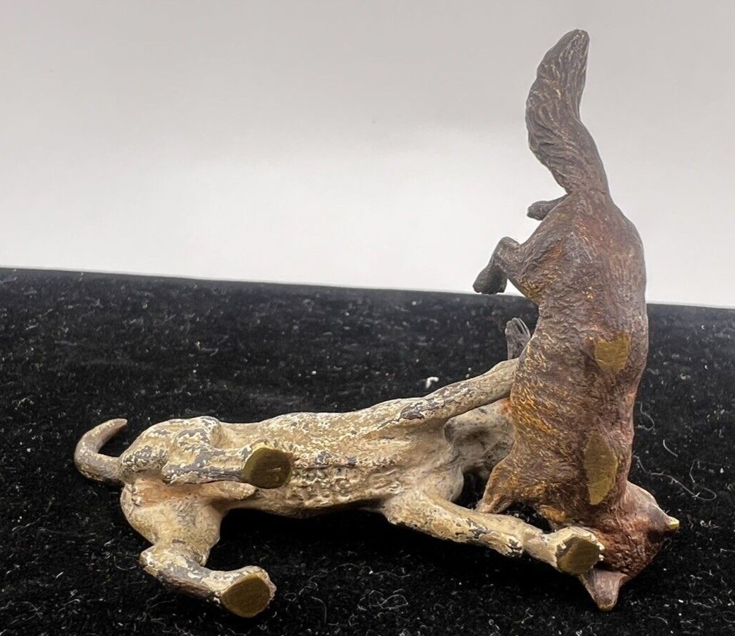 Original Franz Bergman Austrian Bronze Figure of Hunting Dog & Wild Fox Fighting6