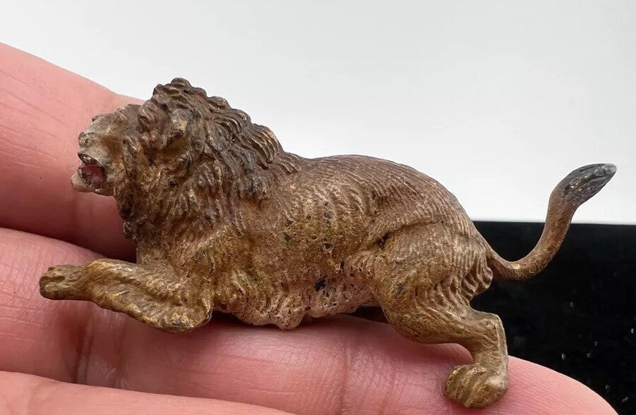 Super Awesome Austrian Vienna Small Miniature Lion Antiques 1900s Cold Painted4