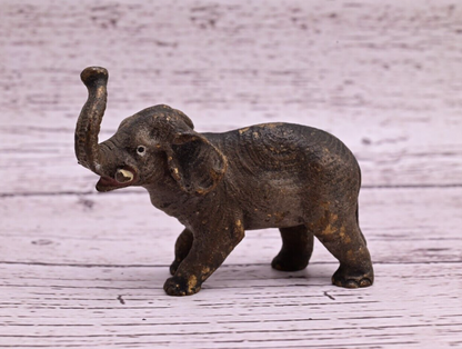 Early Antique Austrian Vienna Cold Painted Bronze Figure of Young Elephant7