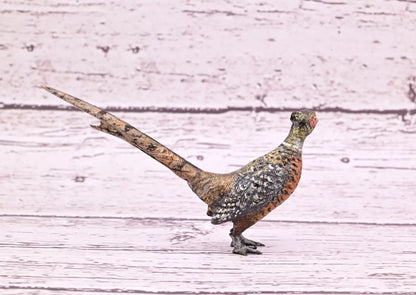 Amazing Antique Austrian Vienna Cold Painted Bronze Figure of Ring Neck Pheasant3