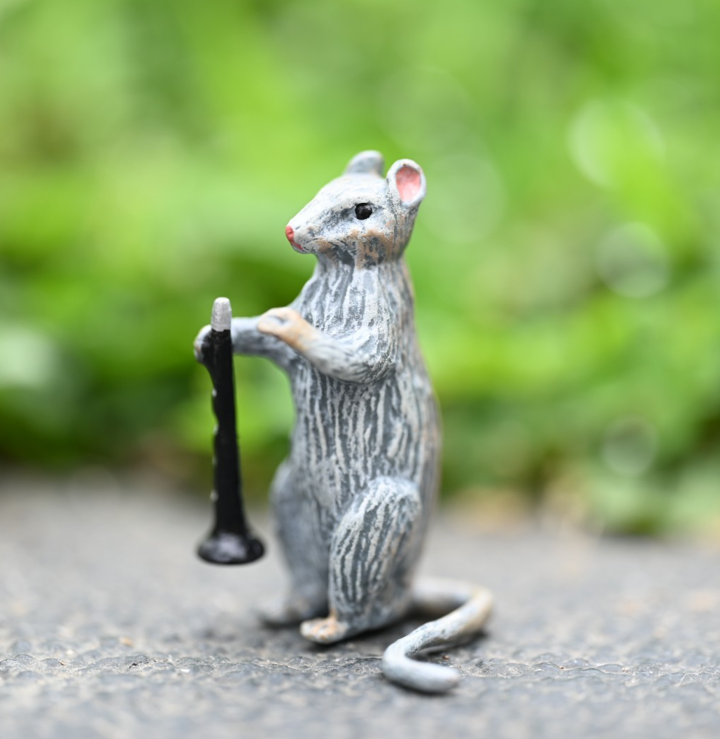 Fritz Bermann Austrian Vienna Cold Painted Bronze Mouse / Rat Playing Clarinet1