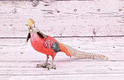 Attractive Antique Austrian Vienna Cold Painted Bronze Figure of Golden Pheasant2