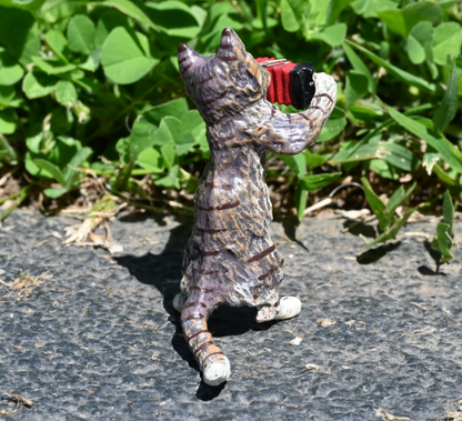 Fritz Bergmann  Austrian Vienna Cold  Painted Bronze Musical Cat with Accordion3
