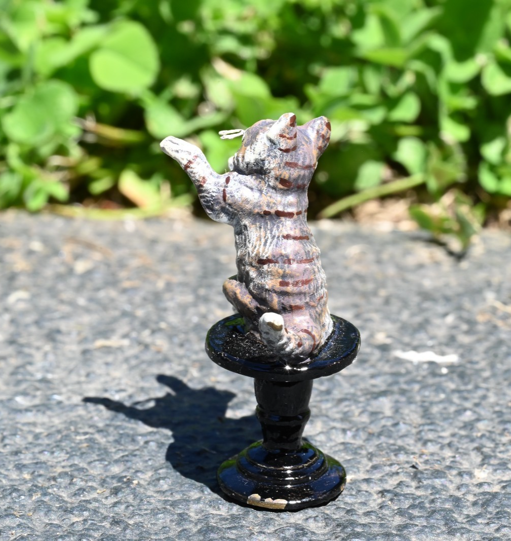 Fritz Bergmann  Austrian Vienna Cold  Painted Bronze Musical Cat Playing Piano6