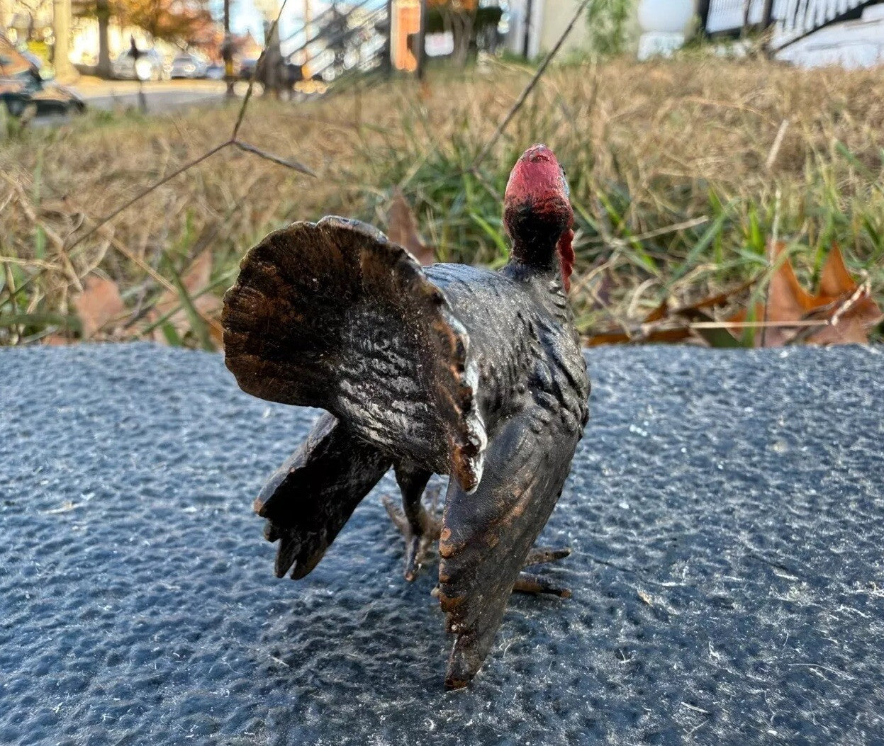 Awesome Antique Austrian Vienna Cold Painted Bronze Figure of Wild Turkey3