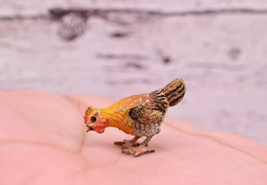 Super Cute Antique Austrian Vienna Cold Painted Bronze Figure of Chicken0