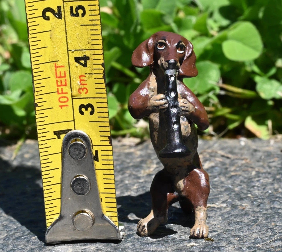 Original Vintage Austrian Vienna Cold Painted Bronze Dachshund Playing Clarinet6