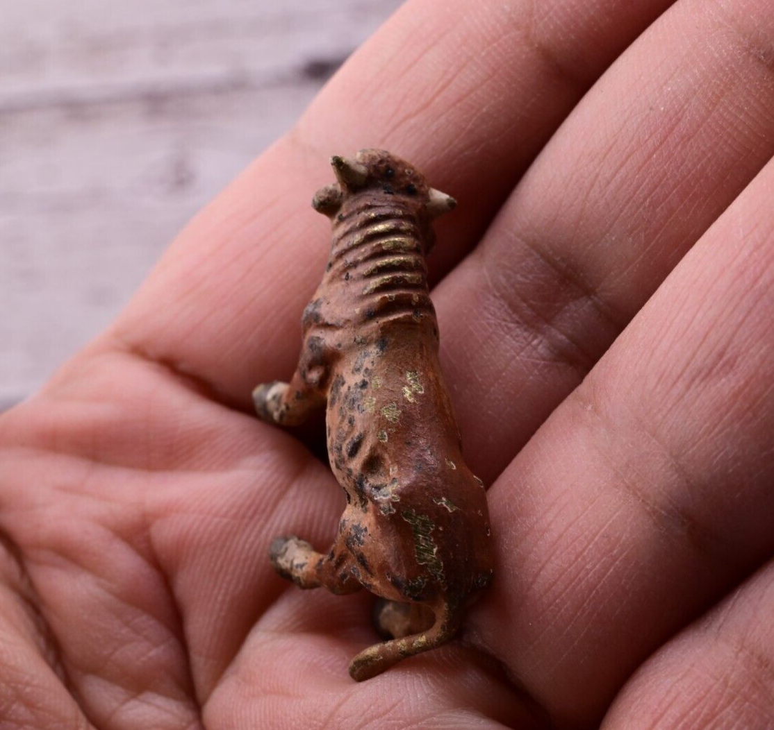 Tiny Antique Austrian Vienna Cold Painted Bronze Figure of a Brown Bull6