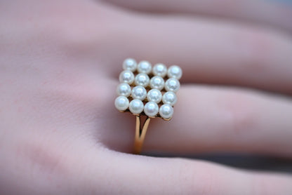 Stunning Akoya Pearls Cluster Ring 14k YG by World Renowned Designer MIKIMOTO5