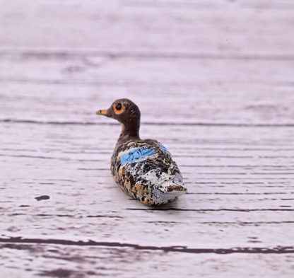Cute Antique Austrian Vienna Cold Painted Bronze Figure of Sitting Mallard Duck1