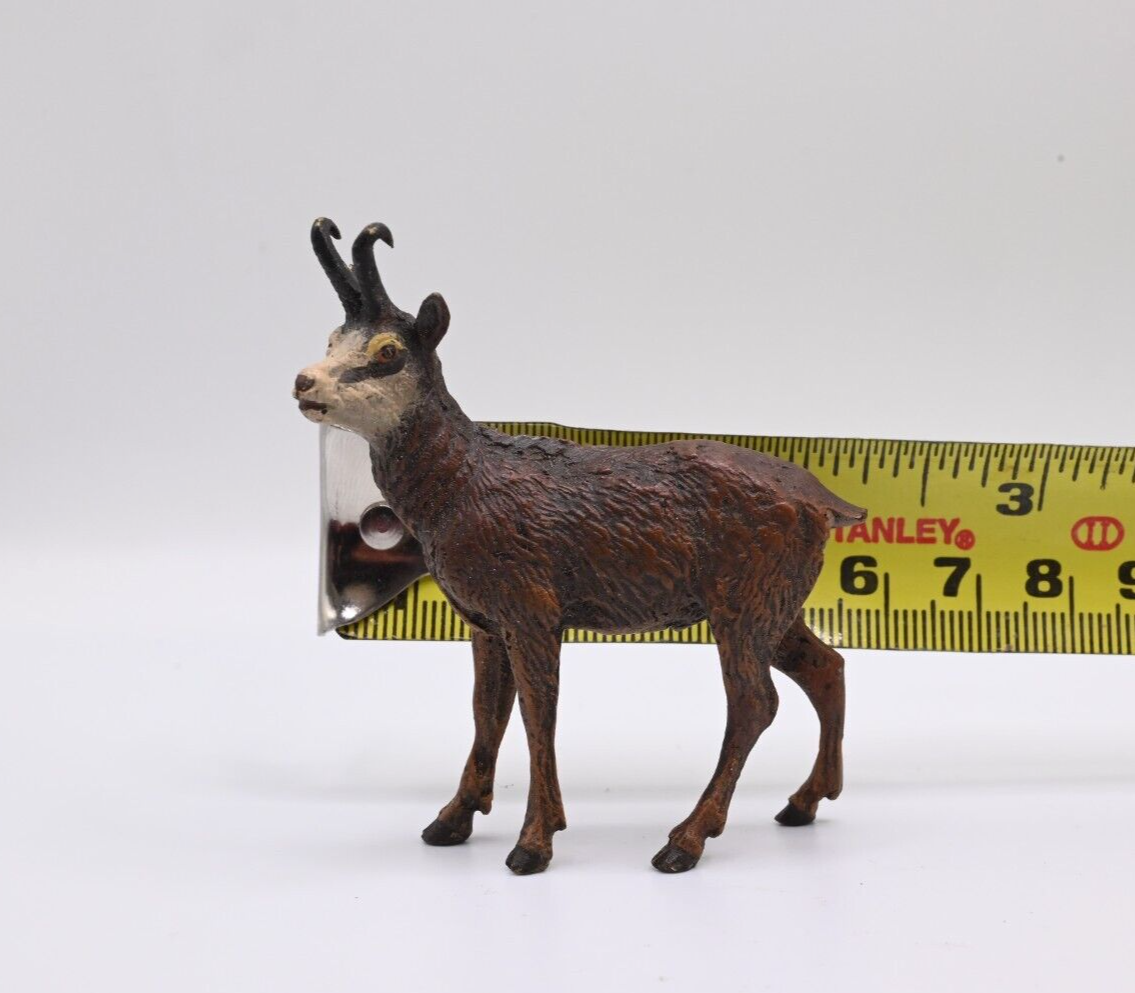 Gorgeous Antique Austrian Vienna Cold Painted Bronze Figure of Papo Chamois Goat6
