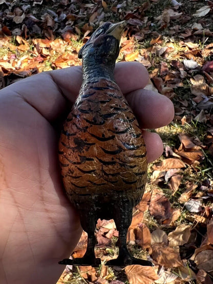 Gorgeous Large Antique Austrian Vienna Cold Painted Bronze Figure of Pheasant5