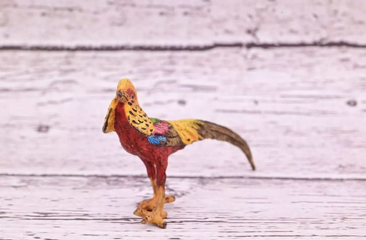 Attractive Antique Austrian Vienna Cold Painted Bronze Figure Golden Pheasant7