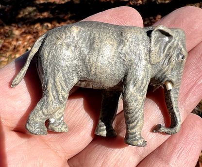 Antique Austrian Vienna Cold Painted Bronze Figure of Elephant3