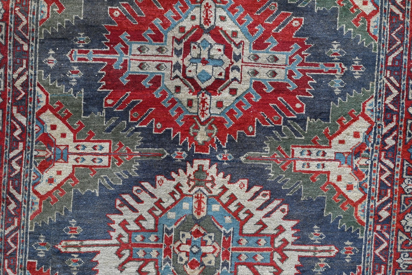 Gorgeous Handmade Mid - 20th Century Caucasian Kazak 6' x 4' Area Rug10