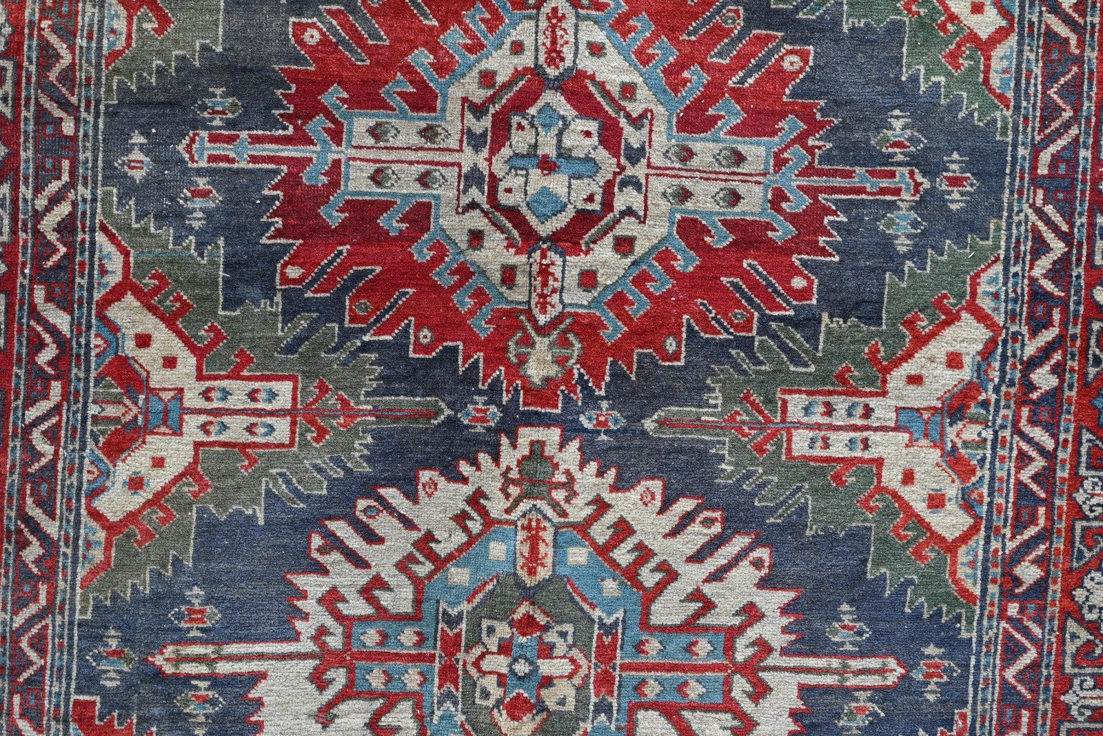 Gorgeous Handmade Mid - 20th Century Caucasian Kazak 6' x 4' Area Rug10
