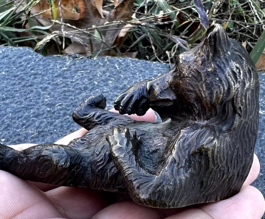 Awesome Austrian Vienna Style Bronze Paperweight of Playful Bear9