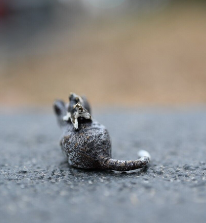 Austrian Vienna Cold Painted Bronze of Small Kitten on its Mom's Back4