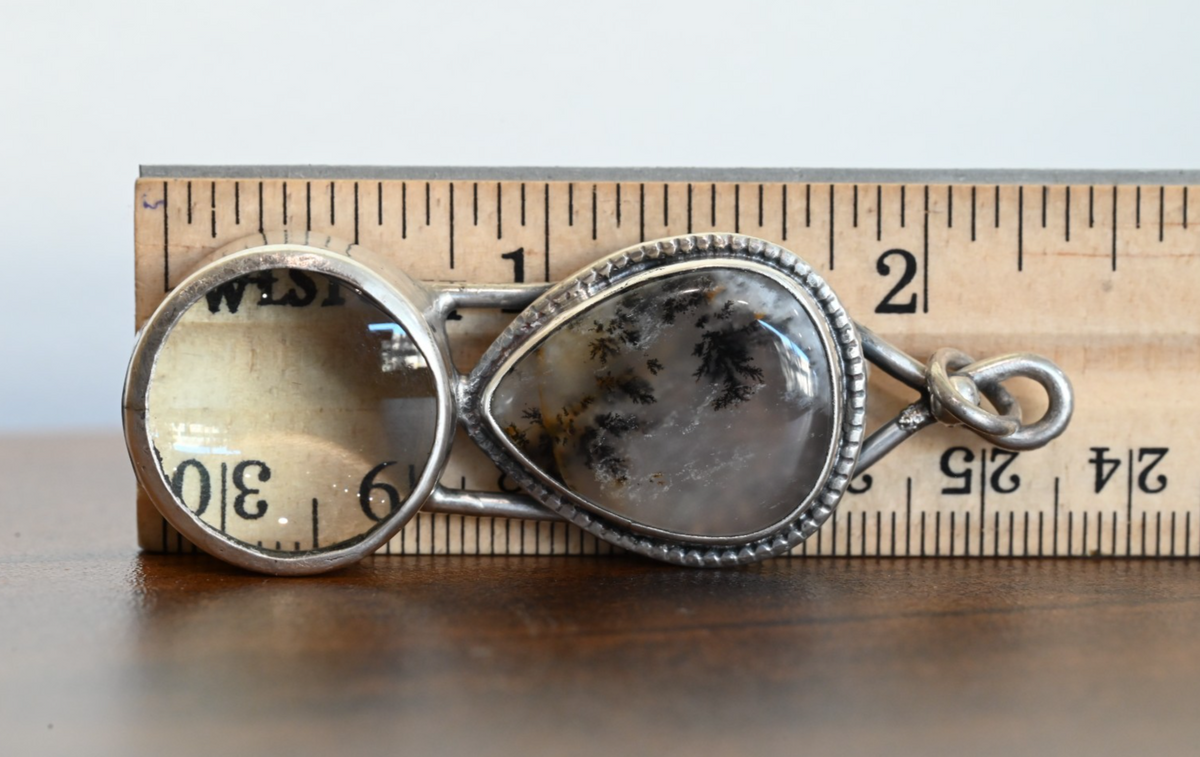 Sterling Silver Southwest Jewelers Loupe W/ Agate Cabochon Gem0