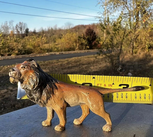 Wonderful Antique Austrian Vienna Cold Painted Bronze Figure of Lion0