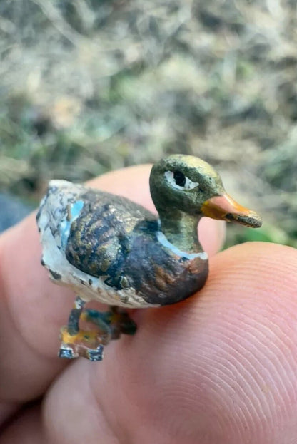 Miniature Antique Austrian Vienna Cold Painted Bronze Figure of Mallard Duck0
