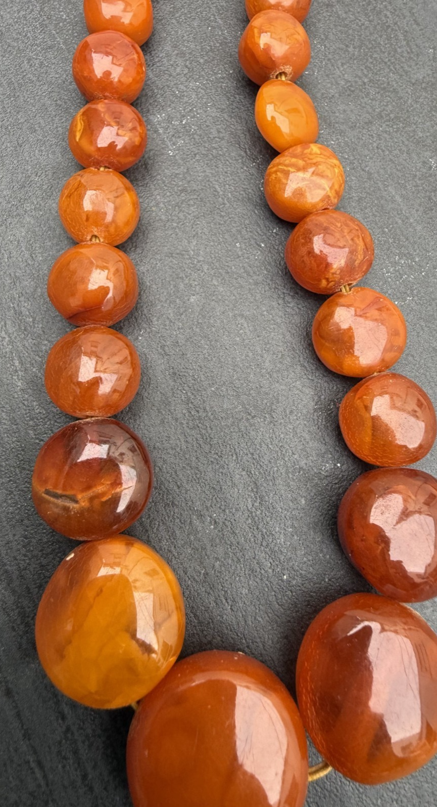 Super Cool Vintage Candy Drop Shape Natural Butterscotch Amber Necklace2