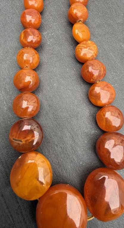 Super Cool Vintage Candy Drop Shape Natural Butterscotch Amber Necklace2