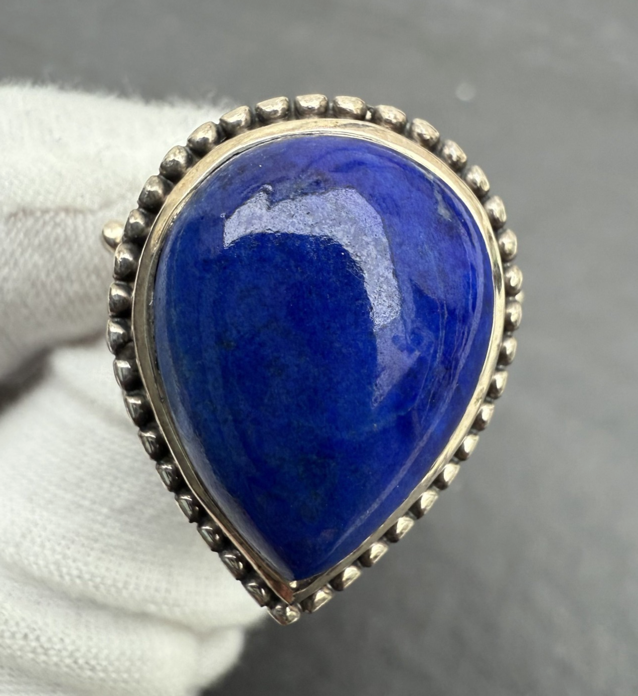 Elegant Lapis Lazuli Ring with Sterling Silver Setting0