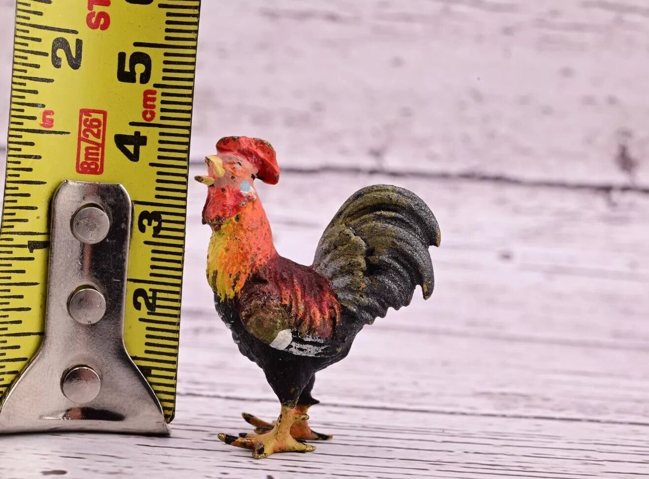 Colorful Antique Austrian Vienna Cold Painted Bronze Figure of Miniature Rooster16
