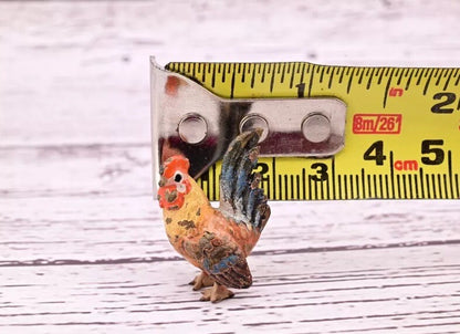 Original & Beautiful Antique Austrian Vienna Cold Painted Bronze of Tiny Rooster15